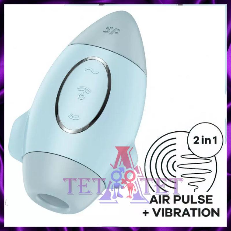 Вакуумно-волновой стимулятор клитора с вибрацией Satisfyer Mission Control голубой